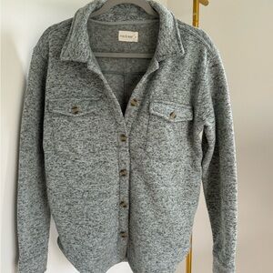 Mia and Tess Aqua Button-Up Fleece